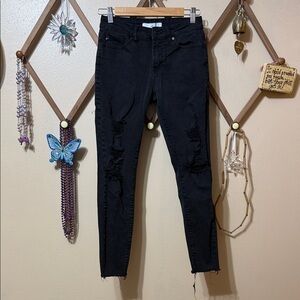 KanCan Charcoal Ripped Skinny Jeans